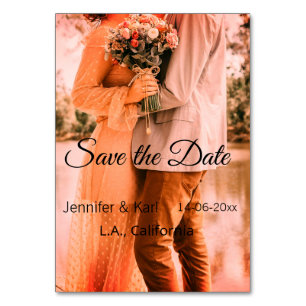 Tarjeta De Mesa Guardar la fecha añadir nombre de pareja fecha de