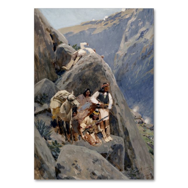 Tarjeta De Mesa Guerreros Apache: Emboscada en la caballería norte (Anverso)