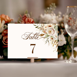 Tarjeta De Mesa Guión botánico de los Rosas rusos de otoño