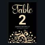 Tarjeta De Mesa Guión de Bat Mitzvah Black Relieve metalizado dora<br><div class="desc">Ningún fiesta de Bat Mitzvah está completo sin tarjetas de número de tabla personalizadas. Que tu favorita Bat Mitzvah esté orgullosa, se regocije y celebre su hito en su fiesta perfectamente coordinada. Este sofisticado, moda, impresionante, abstracto árbol de Relieve metalizado de oro falso gráfico con la brillante estrella de David...</div>