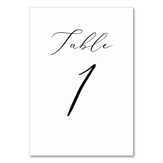 Tarjeta De Mesa Guión de caligrafía elegante de PixDezines No 1+ (Anverso)