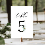 Tarjeta De Mesa Guión de eucalipto de color de agua 5 Boda<br><div class="desc">Esta elegante tarjeta botánica boda cuenta con un número de cuadro negro 5, decorado con un espiral de eucaliptos de color agua. La palabra "tabla" aparece arriba en caligrafía de escritura a mano. Ver nuestra colección para otros números (1 a 20). Si necesita números adicionales después de 20, por favor...</div>