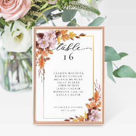 Tarjeta De Mesa Guión de la tabla de asientos florales del Boda ot