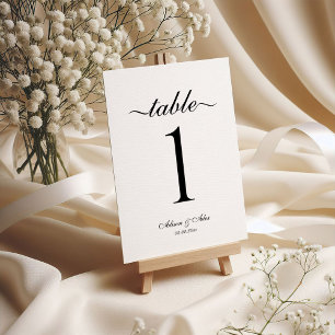 Tarjeta De Mesa Guión elegante de dos corazones