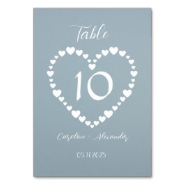 Tarjeta De Mesa Guión floral simple azul turbio Moda mínima