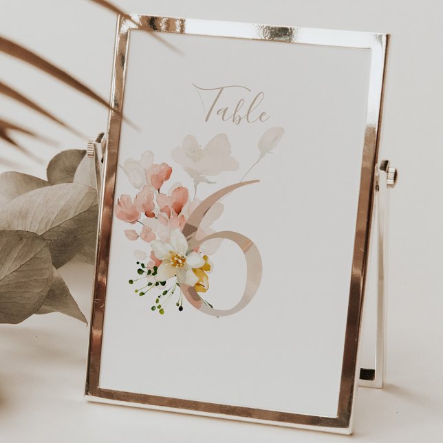 Tarjeta De Mesa Guión manuscrito floral ruso 6 Boda (Subido por el creador)