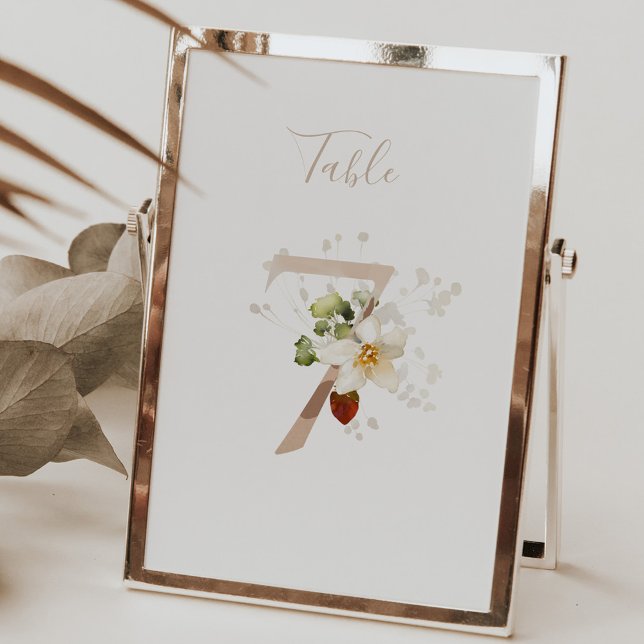 Tarjeta De Mesa Guión manuscrito floral ruso 7 Boda (Subido por el creador)