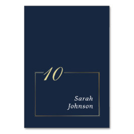 Tarjeta De Mesa Guión minimo elegante de borde dorado blanco de la