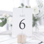 Tarjeta De Mesa Guión mínimo moderno<br><div class="desc">Los números de tabla simples y de moda hacen una declaración elegante en su boda o evento. El diseño incluye las funciones "table" en la escritura manuscrita,  con la tabla debajo en la tipografía serif intemporal. El diseño se repite al revés. Cara de colores: Ash,  un negro suave.</div>