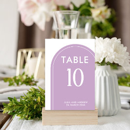 Tarjeta De Mesa Guión simple minimalista Lavender boda Bienvenida