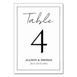 Tarjeta De Mesa Guión simple negro y blanco