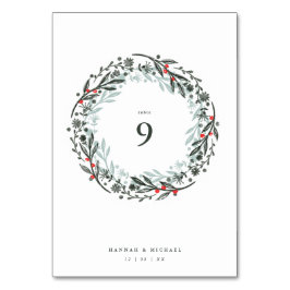 Tarjeta De Mesa Guirnalda rústica botánica de acuarela