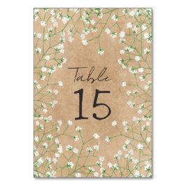 Tarjeta De Mesa Gypsophila acuarela Floral Rustic & Boho Boda