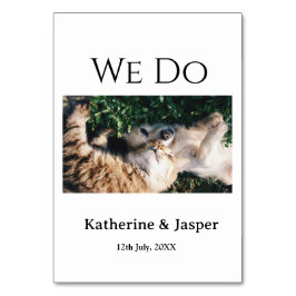 Tarjeta De Mesa Hacemos boda compromiso mascota nombre foto fecha