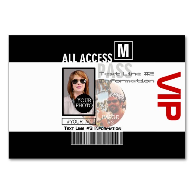 Tarjeta De Mesa Hacer que su propio VIP Pass 8 sea personalizado (Anverso)