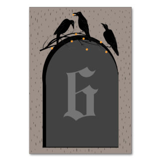Tarjeta De Mesa Halloween Black Ravens Spookone Table Number