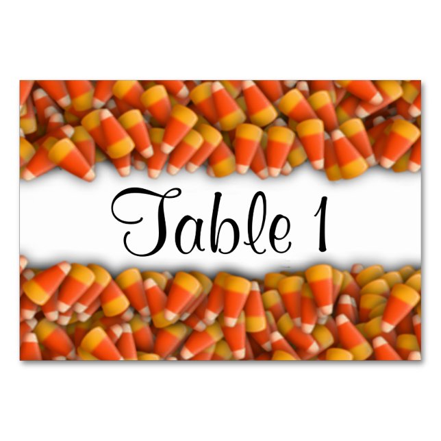 Tarjeta De Mesa Halloween Candy Corn (Anverso)