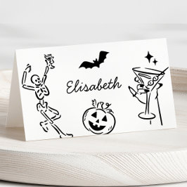 Tarjeta De Mesa Halloween Hand Drake Name Place Card