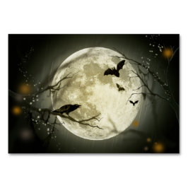 Tarjeta De Mesa Halloween Moon Spooky Crows