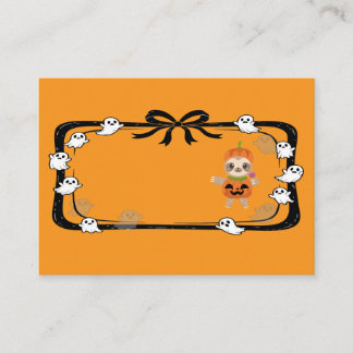 Tarjeta De Mesa Halloween Sloth In Pumpkin Costume Orange