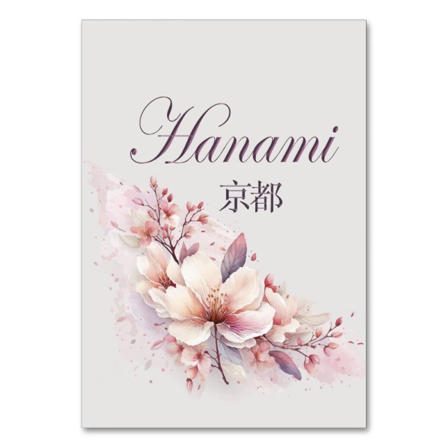 Tarjeta De Mesa Hanami Kyoto (Anverso)