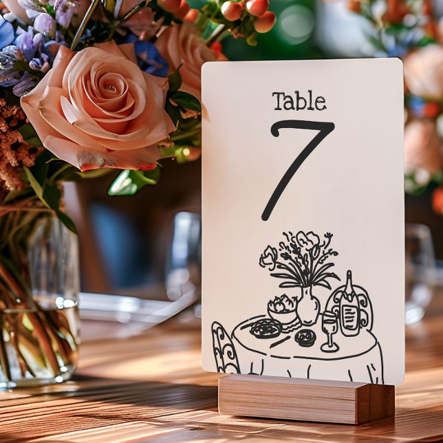 Tarjeta De Mesa Hand Drawn Scribbles/Doodles Wedding (Subido por el creador)