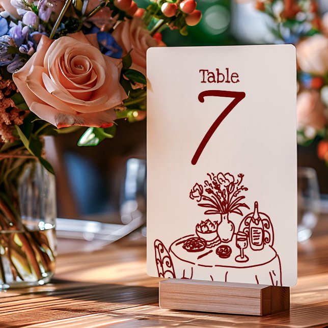 Tarjeta De Mesa Hand Drawn Scribbles/Doodles Wedding (Subido por el creador)