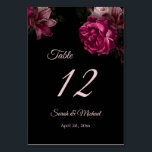 Tarjeta De Mesa Hand Painted Roses Dark Moody Floral Wedding<br><div class="desc">Fine art dark moody hand painted roses wedding table numbers card.</div>