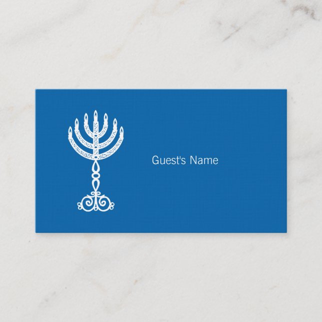 Tarjeta De Mesa Hanukkah Motif blue Place Card (Anverso)