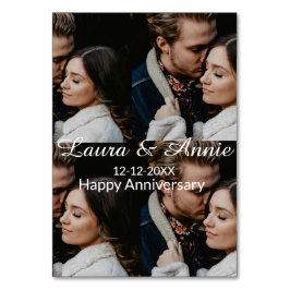 Tarjeta De Mesa Happy anniversary photo collage name date simple w