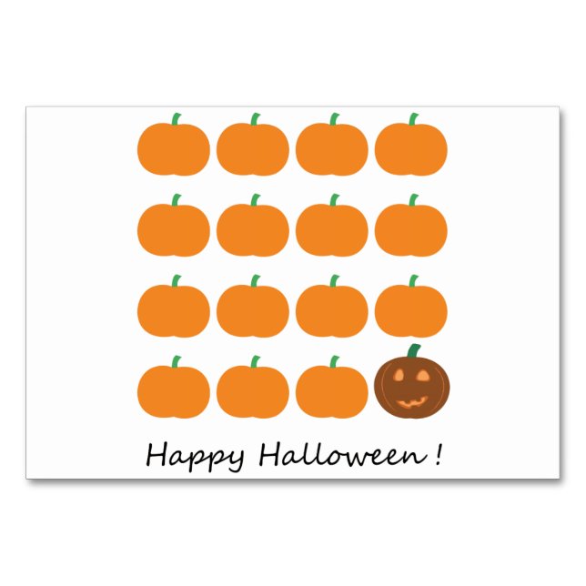 Tarjeta De Mesa Happy Halloween Cumpkin Patch (Anverso)