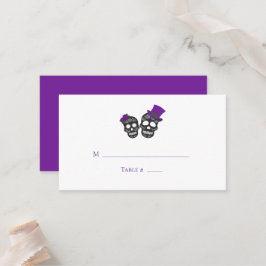 Tarjeta De Mesa Hasta que la muerte nos divida en morado y Boda ne