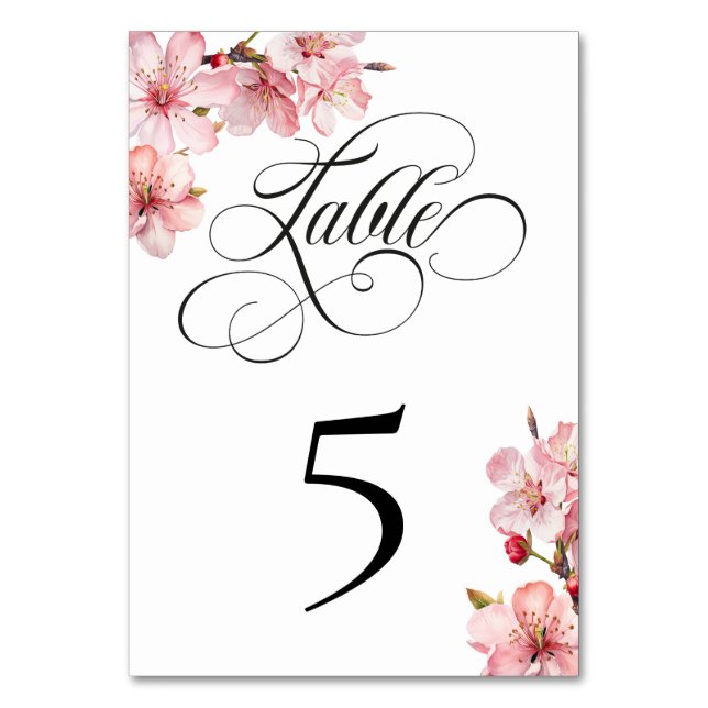 Tarjeta De Mesa Hawthorne Calligraphy Table Number Card (Anverso)
