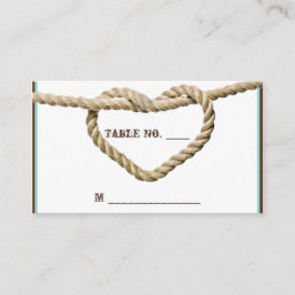 Tarjeta De Mesa Heart Love Knot Western Boda Place Cards