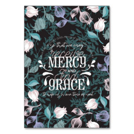 Tarjeta De Mesa Hebreo 4:16 cita negro sobre