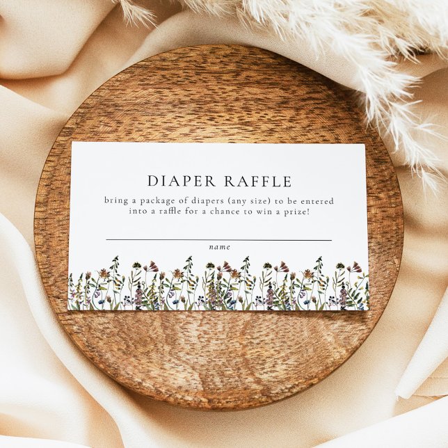 Tarjeta De Mesa HEIDI Boho Wildflower Baby Shower Diaper Raffle (Subido por el creador)