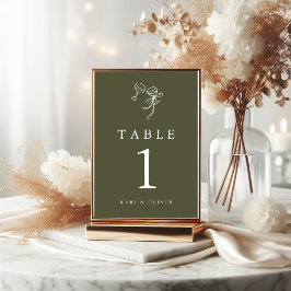 Tarjeta De Mesa HEIDI Olive Green Boda