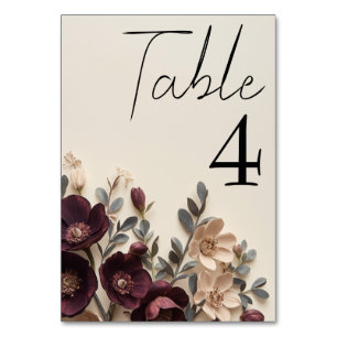 Tarjeta De Mesa Hellebores Ciruela Oscura & Floral Malhumorada Euc