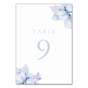 Tarjeta De Mesa Hermosa elegancia Boda Floral Azul