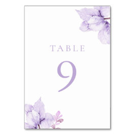 Tarjeta De Mesa Hermosa elegancia Boda Purple Floral