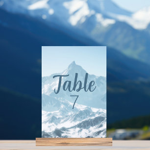 Tarjeta De Mesa Hermosa fotografía de montaña Boda de invierno