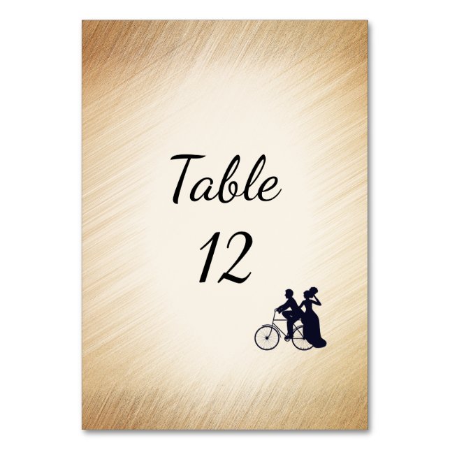 Tarjeta De Mesa Hermosa Mesa de Bicicleta Rústica con Número (Anverso)