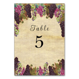 Tarjeta De Mesa Hermosa uva vintage ruidosa