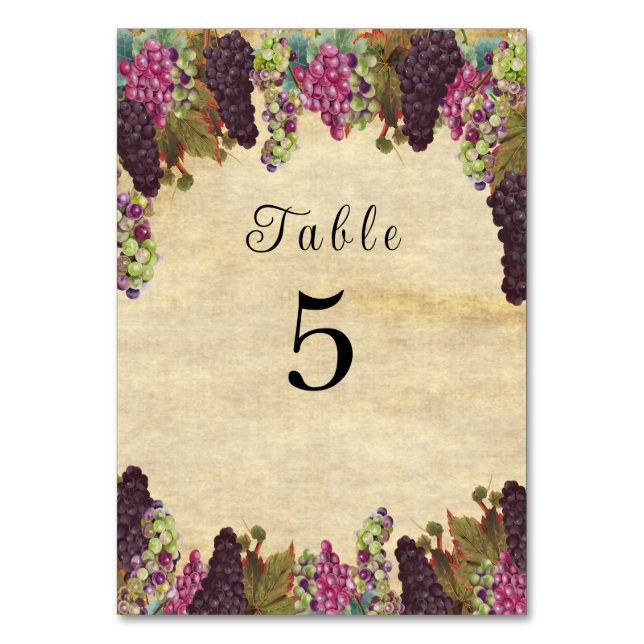 Tarjeta De Mesa Hermosa uva vintage ruidosa (Anverso)