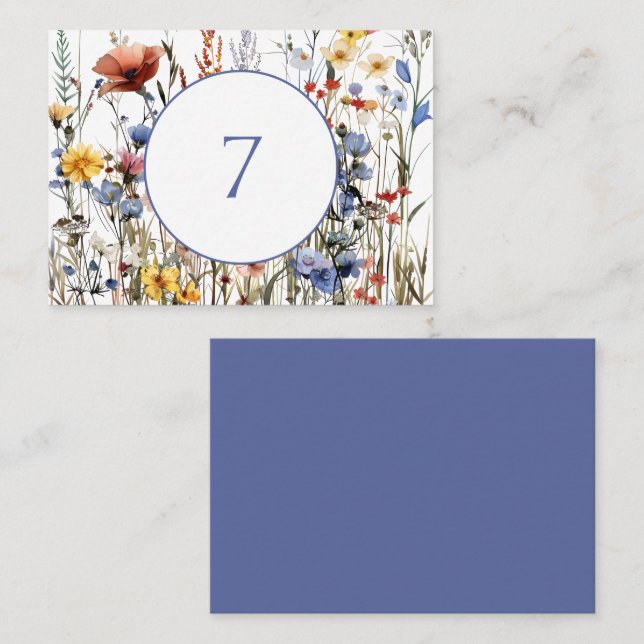 Tarjeta De Mesa Hermosas flores silvestres acuáticas (Anverso / Reverso)