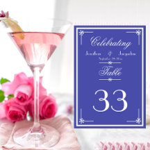 Hermoso Blue Script Names Boda de Moda clásico