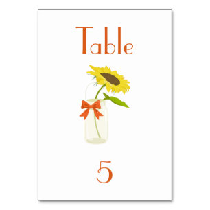 Tarjeta De Mesa Hermoso Boda girasol