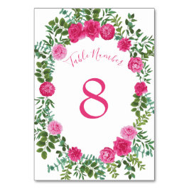 Tarjeta De Mesa Hermoso Boda rosa brillante Rosa floral
