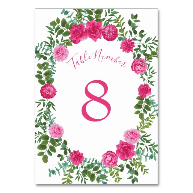 Tarjeta De Mesa Hermoso Boda rosa brillante Rosa floral (Reverso)