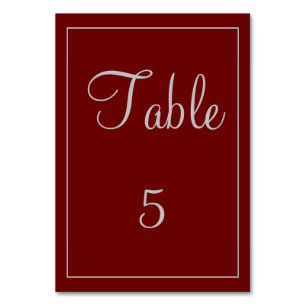 Tarjeta De Mesa Hermoso Rojo y Gris